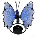 waxinelichthouder vlinder metaal glas onthewall decoratie theelichthouder m02 blauw