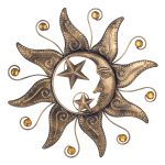 zon maan sterren metaal ornament 40cm onthewall decoration