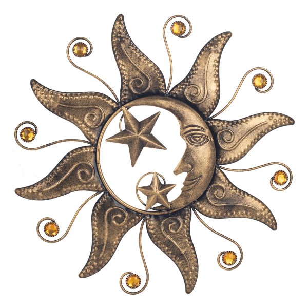 zon maan sterren metaal ornament 40cm onthewall decoration