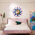 zon maan sterren paars metaal ornament 40cm onthewall decoration