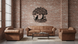 levensboom ornament treeoflife kat poes 50x46cm sfeer