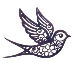 Metalen zwaluwen wanddecoratie | set van 3 vogels | zwart | 35 cm | grote zwaluwen