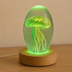 led lichtvoet hout glazen paperweights kleurwisselend schakelaar onthewall decoratie