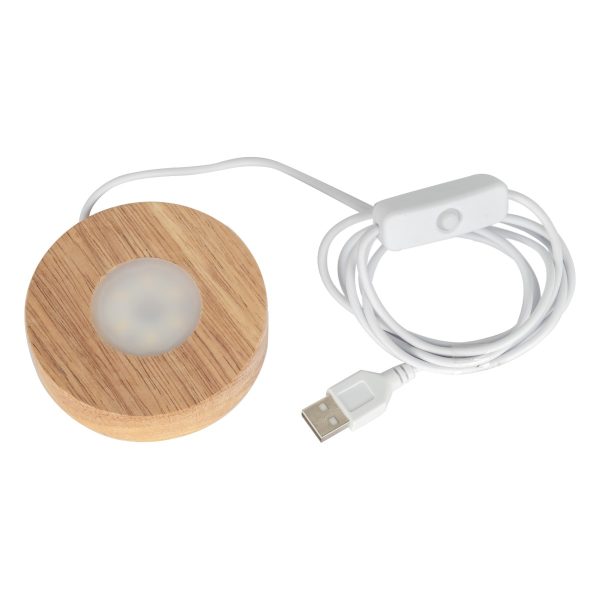 led lichtvoet hout glazen paperweights kleurwisselend schakelaar onthewall decoratie
