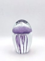 Glazen paperweight met paars-roze kwal - p1