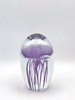 Glazen paperweight met paars-roze kwal - p1 - Afbeelding 2