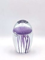 Glazen paperweight met paars-roze kwal - p1 - Afbeelding 3