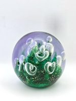 Glazen paperweight groen zeewier met luchtbellen - p10 - Afbeelding 4