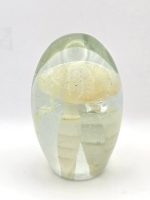 Glazen paperweight met grote goud-witte kwal - p14 - Afbeelding 2
