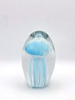 Glazen paperweight met lichtblauwe kwal - p2 - Afbeelding 3