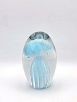 Glazen paperweight met lichtblauwe kwal - p2 - Afbeelding 4