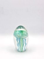 Glazen paperweight met turquoise/groene kwal - p22