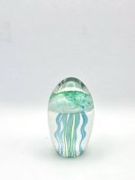 Glazen paperweight met turquoise/groene kwal - p22 - Afbeelding 3