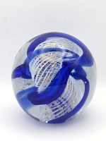 Glazen paperweight blauw-wit-gouden swirl - p23 - Afbeelding 3