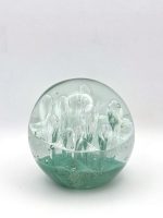 Glazen paperweight groene golven met luchtbellen - p26
