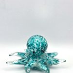 Glazen paperweight turquoise octopus - p30