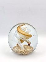 Glazen paperweight goud-witte swirl - p32 - Afbeelding 2