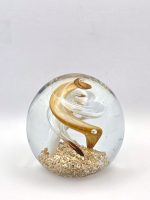 Glazen paperweight goud-witte swirl - p32 - Afbeelding 3