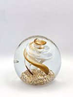 Glazen paperweight goud-witte swirl - p32 - Afbeelding 4