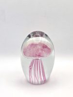 Glazen paperweight met roze kwal - p33