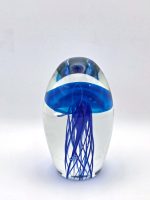 Glazen paperweight met blauwe kwal - p5
