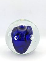 Glazen paperweight blauwe kubus met luchtbellen - p6 - Afbeelding 3