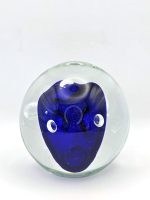 Glazen paperweight blauwe kubus met luchtbellen - p6 - Afbeelding 4