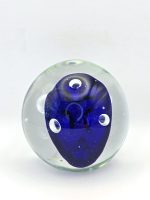 Glazen paperweight blauwe kubus met luchtbellen - p6 - Afbeelding 5