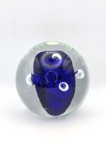 Glazen paperweight blauwe kubus met luchtbellen - p6 - Afbeelding 6